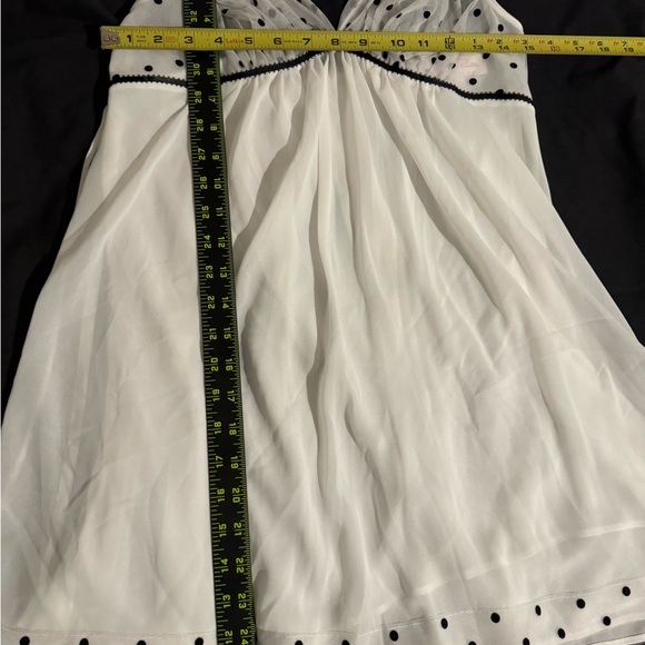 Vintage Oscar De la Renta polka dot chiffon chemise fits S-L - Picture 3 of 4